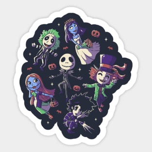 Burtons Halloween Funny Cute Spooky Characters Sticker